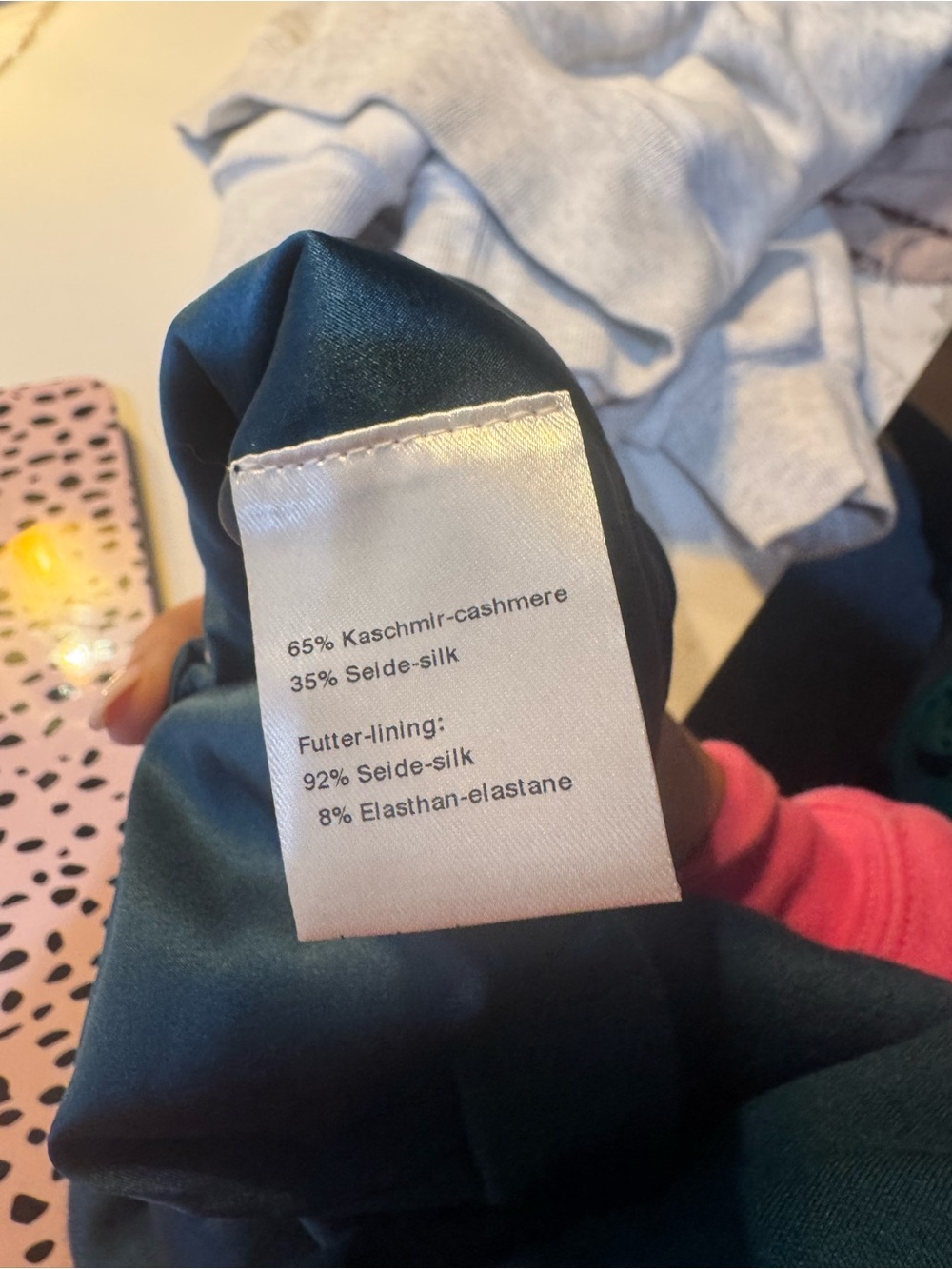 Akris Teal silk cashmere Long Sleeve V-Neck two neck tie Dress - Picture 3 of 3